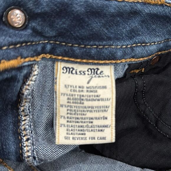 MISS ME Women's Plain Stretch Crop Skinny Zip Ankle Jeans Mid Rise Blue Size 29 - Picture 9 of 12